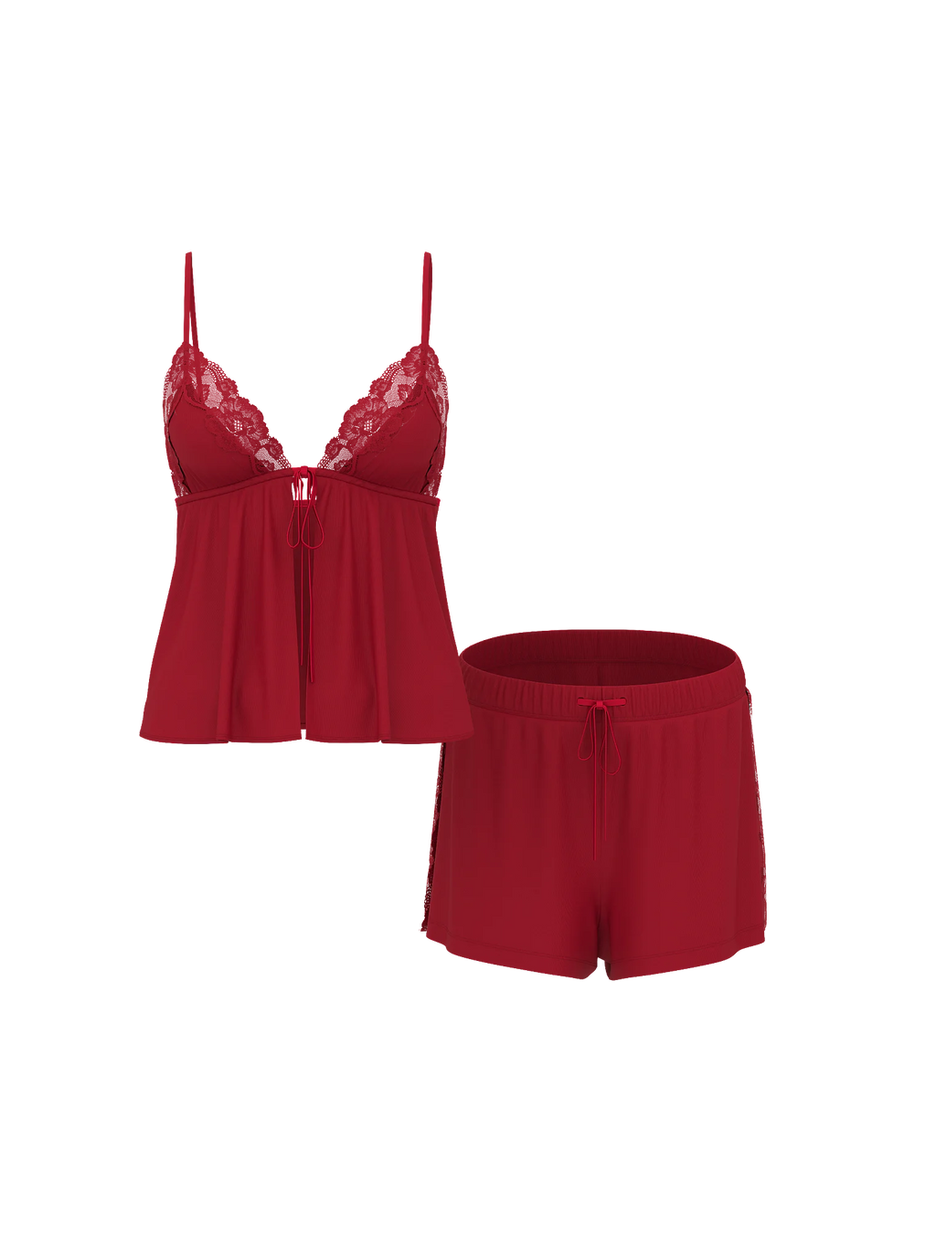 Ensemble caraco vaporeux en modal bordé de dentelle SoSoft™