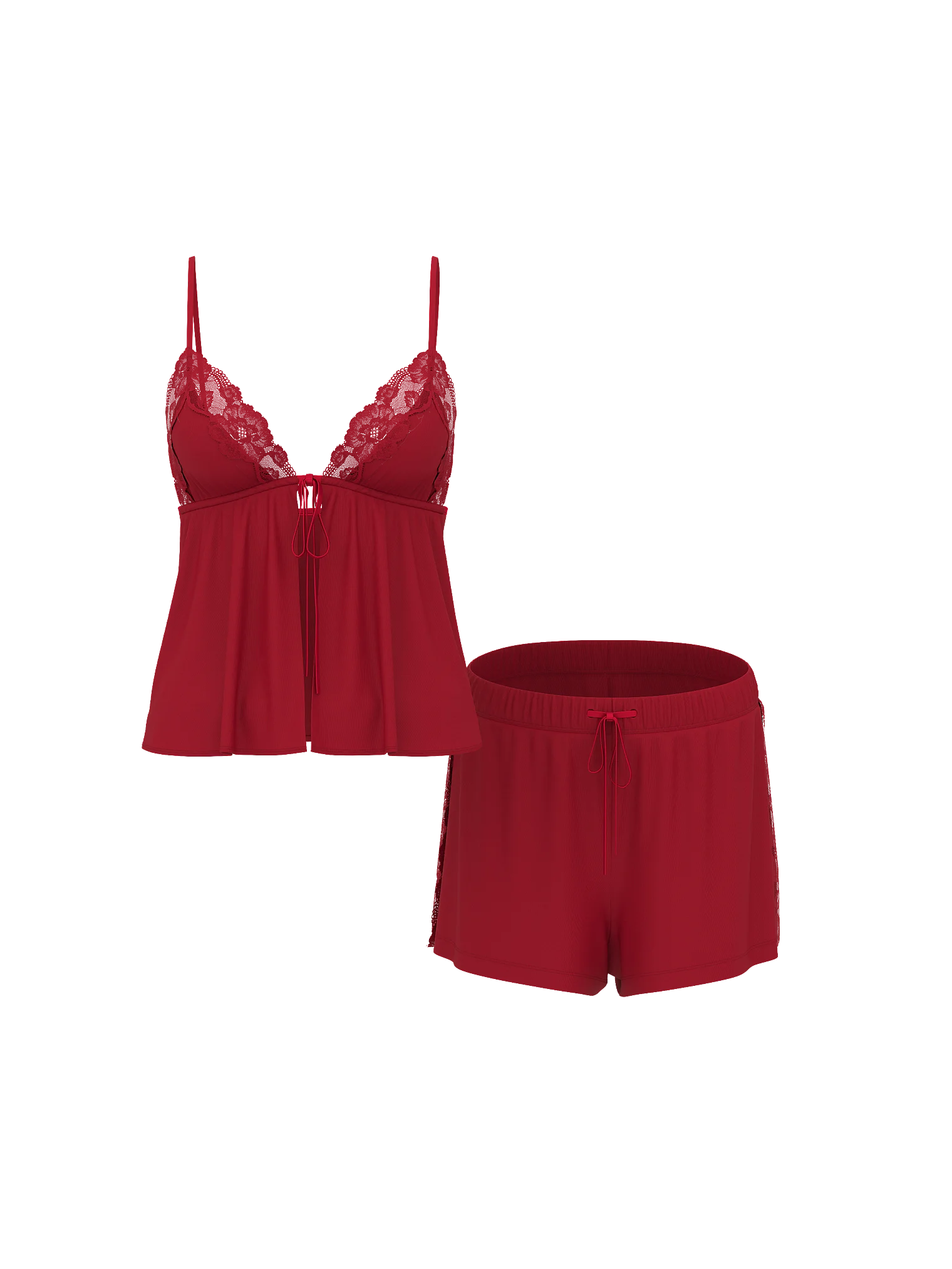 Ensemble caraco vaporeux en modal bordé de dentelle SoSoft™