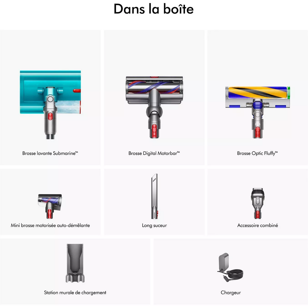 Aspirateur balai DYSON V15s detect submarine